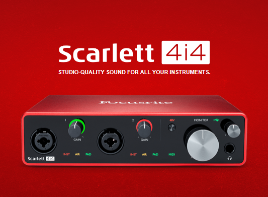 让你全部的乐器录制达到录音棚水准：FOCUSRITE 第三代 SCARLETT 4I4 音频接口