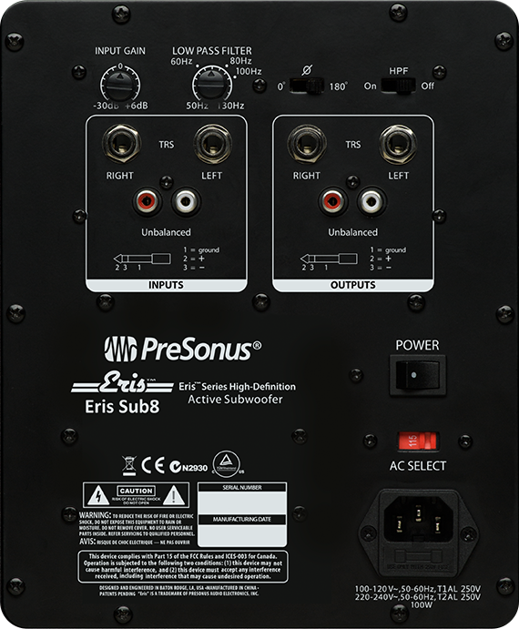 PreSonus 发布 Eris Sub8 低音音箱